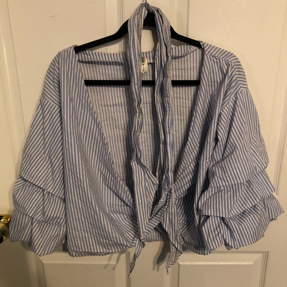 Stripped Wrap Top